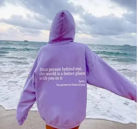 Dames geborstelde hoody met effen letters