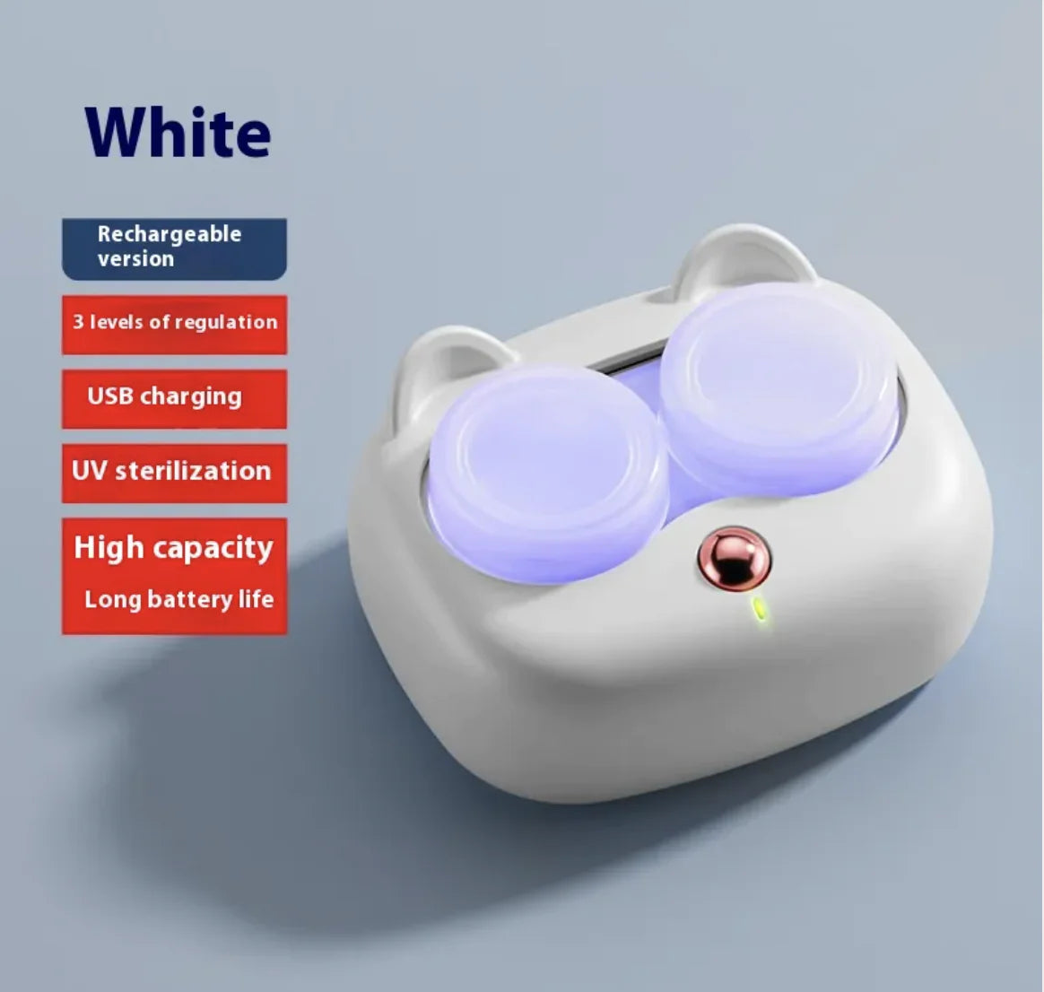 Women's Portable 3-Speed Ultrasonic Glasses Cleaner Case – Invisible & Multifunctional