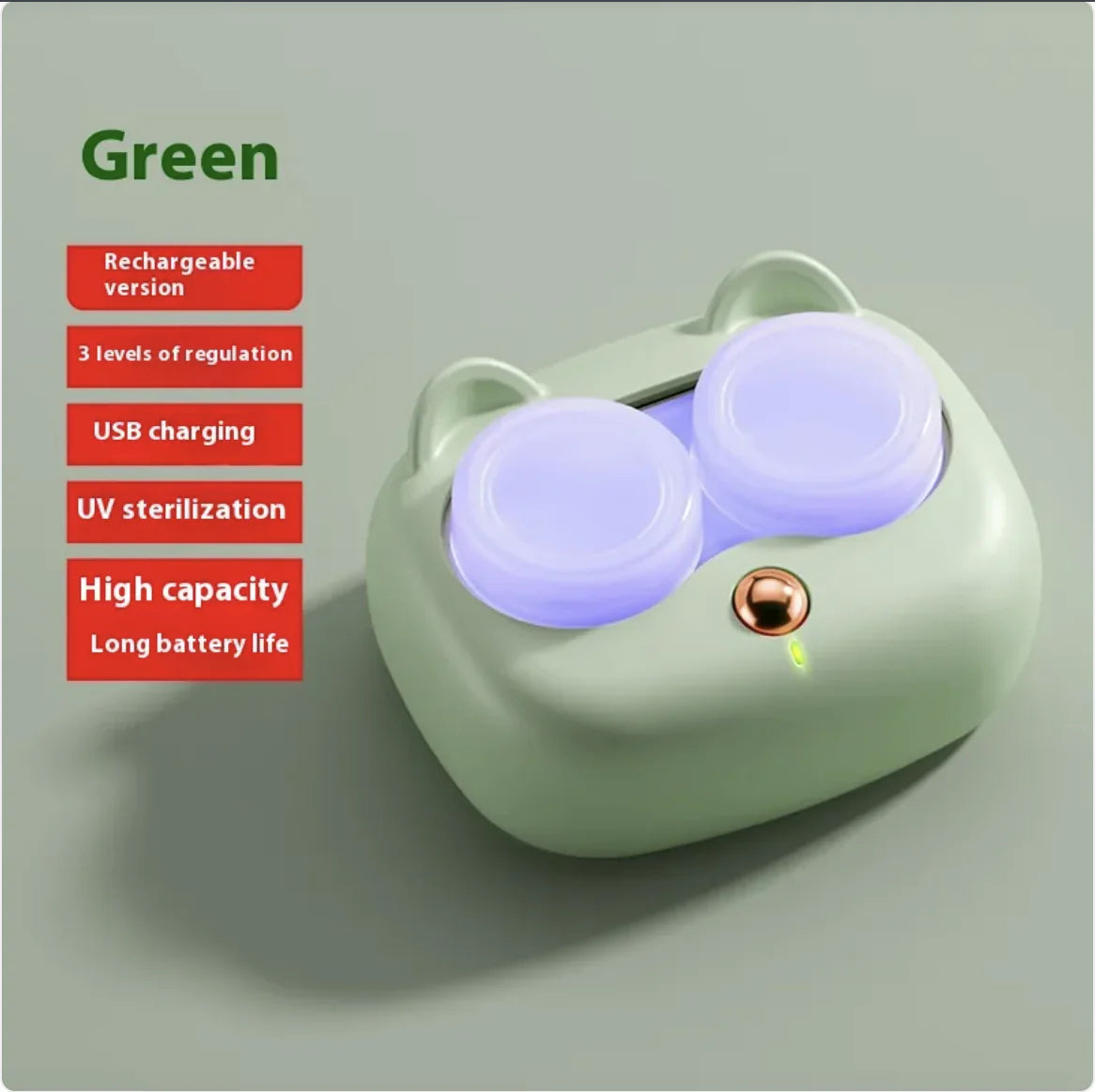 Women's Portable 3-Speed Ultrasonic Glasses Cleaner Case – Invisible & Multifunctional