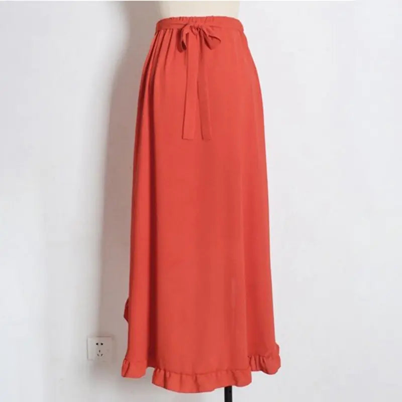 Women's Lace Up Ankle Split  Maxi Skirt