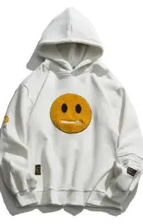 Smile Face Patchwork Capuchon Sweatshirts