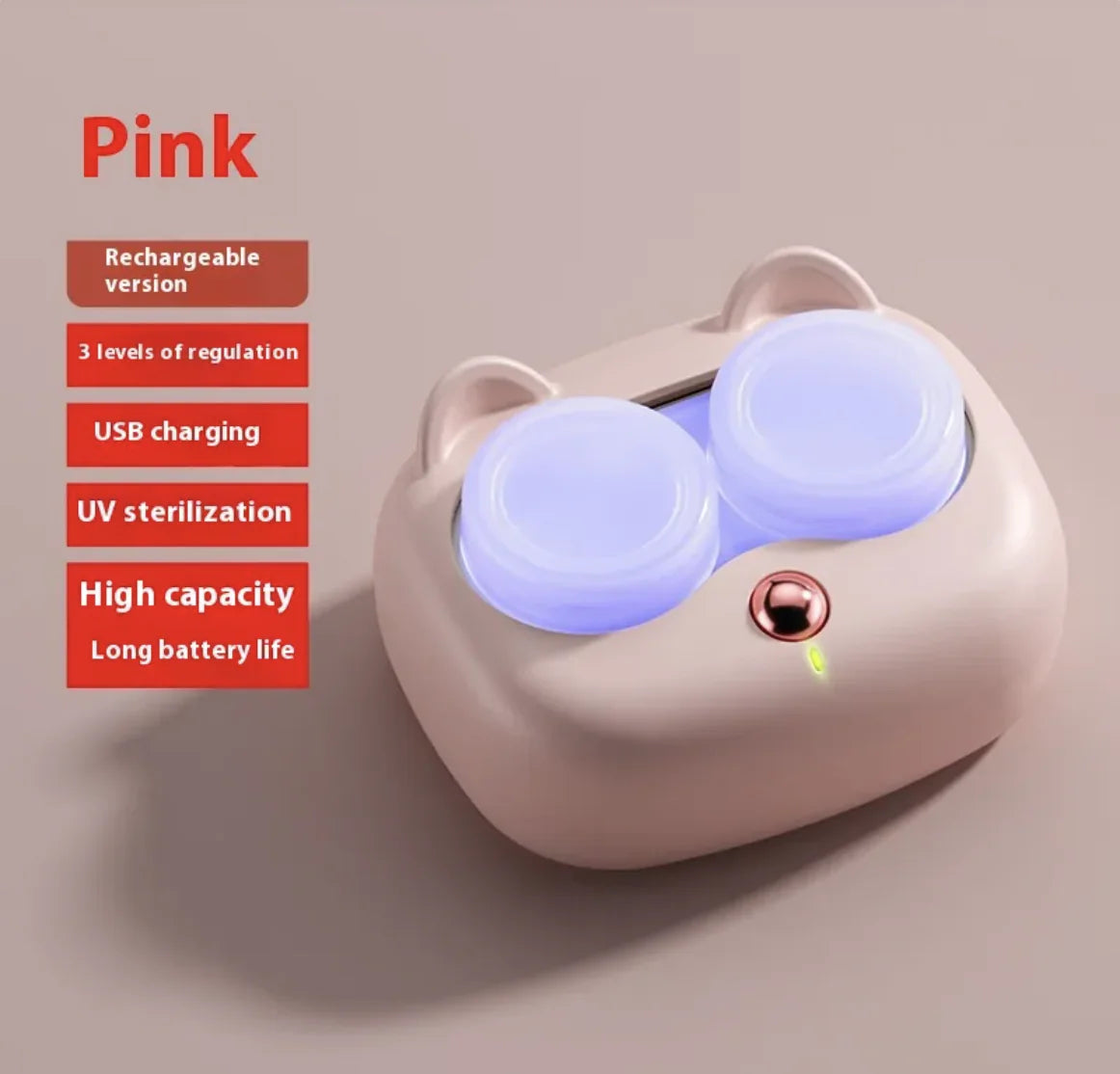 Women's Portable 3-Speed Ultrasonic Glasses Cleaner Case – Invisible & Multifunctional