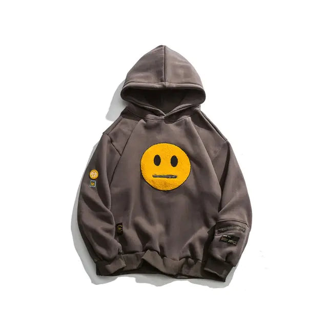 Smile Face Patchwork Capuchon Sweatshirts