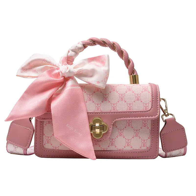 Klassieke 2022 stijlvolle bedrukte messengertas voor dames met zijden sjaal