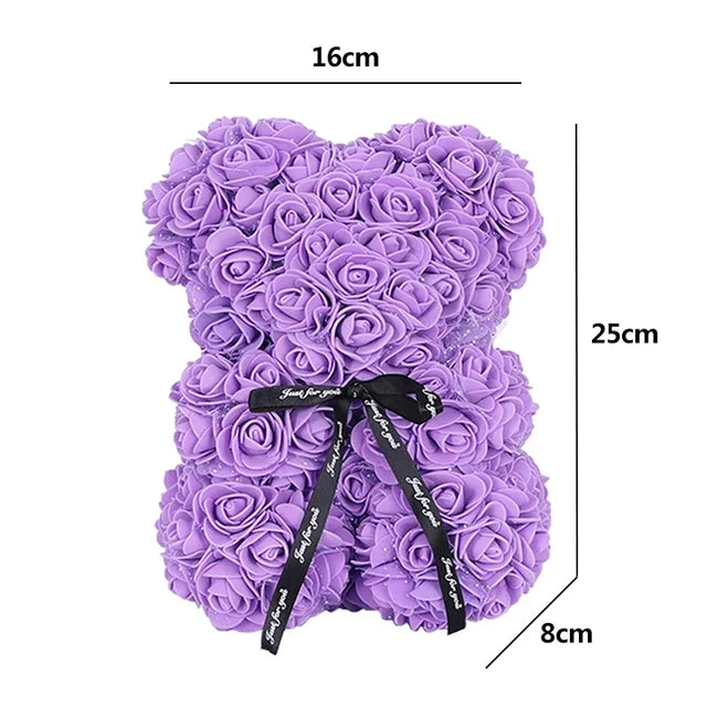 1/2pc 25cm Teddy Rose Bear with Bouquet