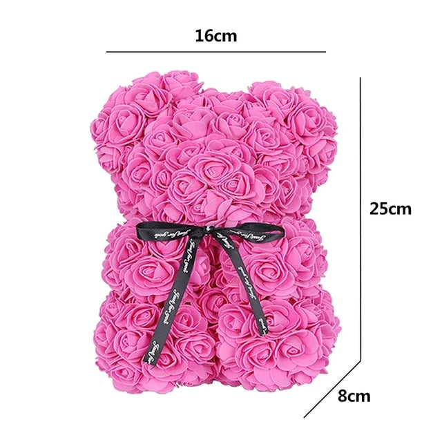 1/2pc 25cm Teddy Rose Bear with Bouquet