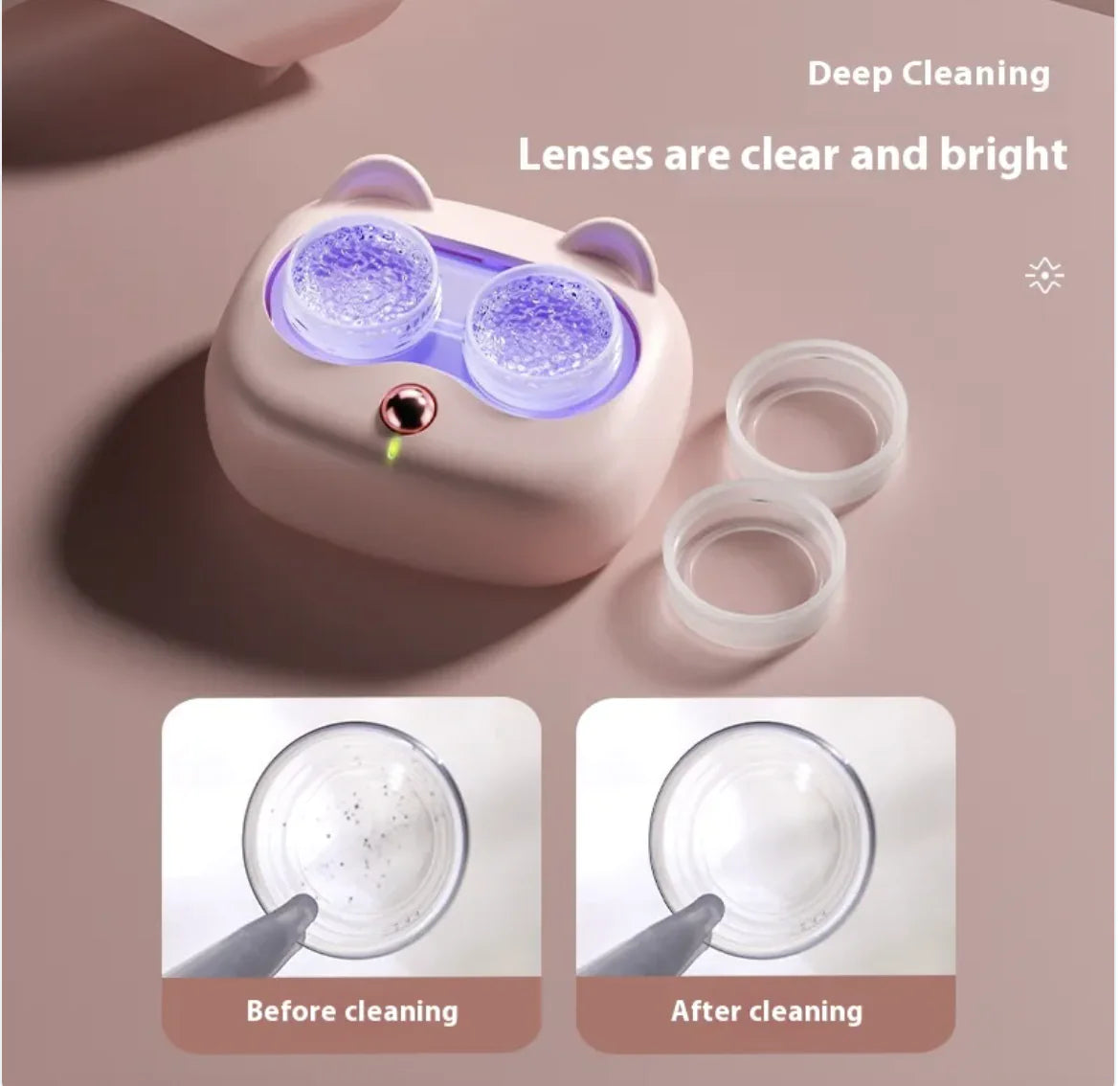 Women's Portable 3-Speed Ultrasonic Glasses Cleaner Case – Invisible & Multifunctional