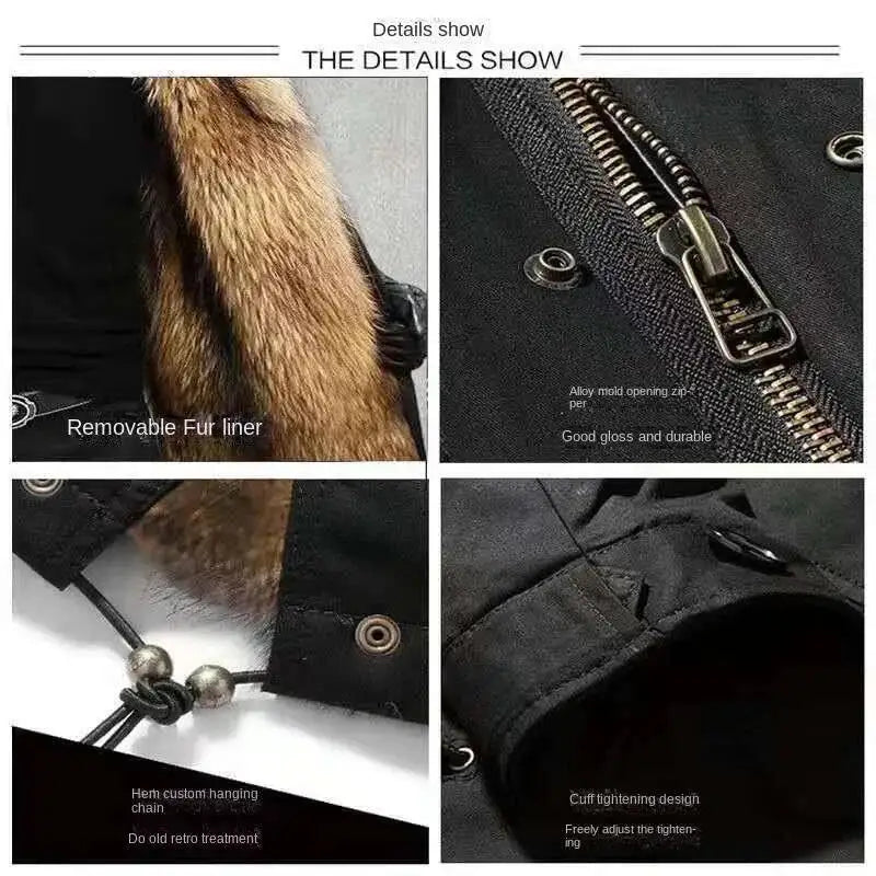 2025 New Casual Down Fox Fur Men's Clothing Coat Winter Jackets Mens Men Jacket