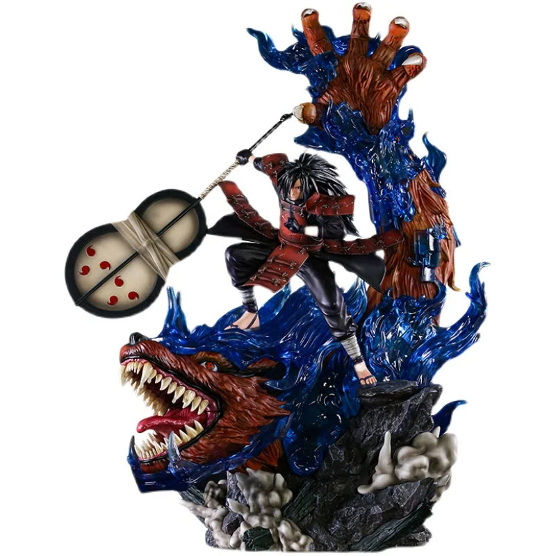 40cm New NARUTO Anime Figure Uchiha Madara Peripheral Model Desktop Decoration Ornaments Scene Statue Kids Birthday Gifts Toys