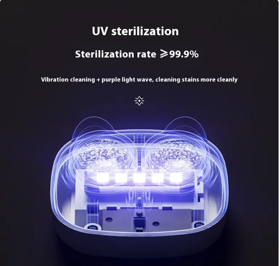 Women's Portable 3-Speed Ultrasonic Glasses Cleaner Case – Invisible & Multifunctional