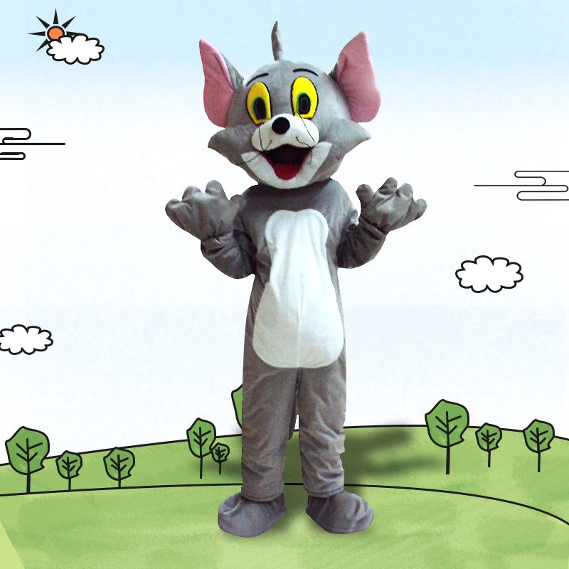 Tom Cat and Jerry Mouse Mascot Costume Adult Cartoon Character Fancy Dress Advertising Carnival Halloween Party Cosplay Props