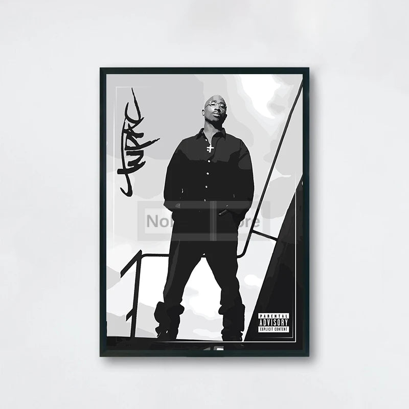 Famous Rapper 2Pac Posters Tupac Shakur Rap Prints Canvas Painting Wall Art Pictures Home Living Room Hip-hop Music Decoration