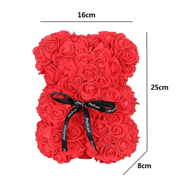 1/2pc 25cm Teddy Rose Bear with Bouquet