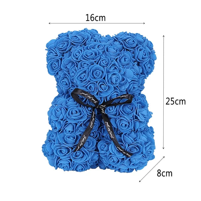 1/2pc 25cm Teddy Rose Bear with Bouquet