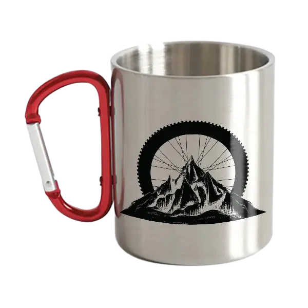 Mountain Tires Stainless Steel Double Wall Carabiner Mug 12oz