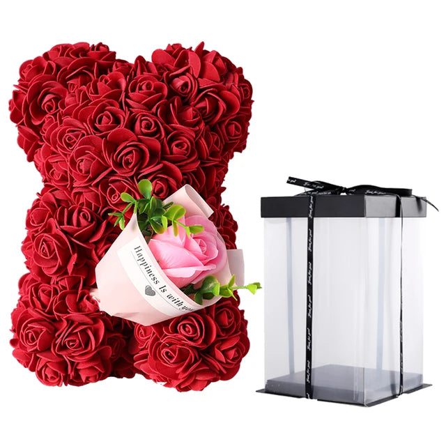 1/2pc 25cm Teddy Rose Bear with Bouquet