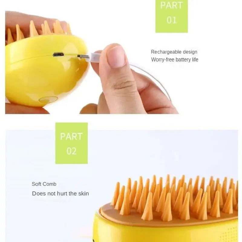 Electric Cat Steam Brush Grooming Aid