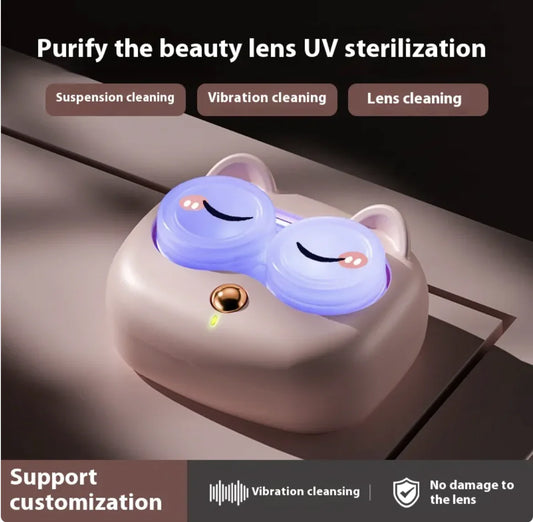 Women's Portable 3-Speed Ultrasonic Glasses Cleaner Case – Invisible & Multifunctional