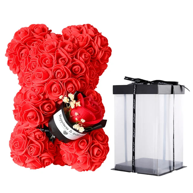 1/2pc 25cm Teddy Rose Bear with Bouquet