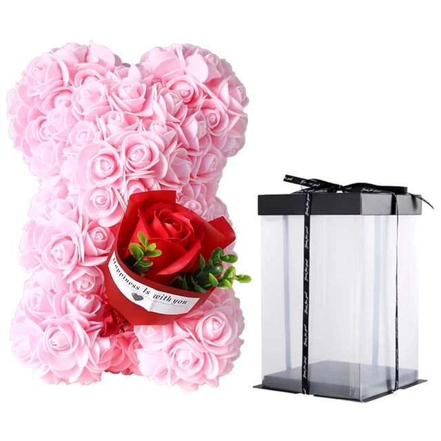 1/2pc 25cm Teddy Rose Bear with Bouquet