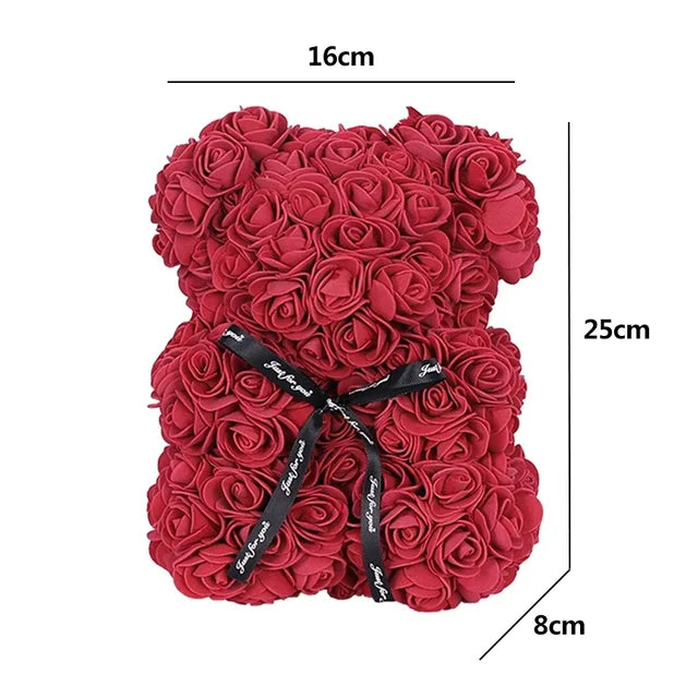 1/2pc 25cm Teddy Rose Bear with Bouquet