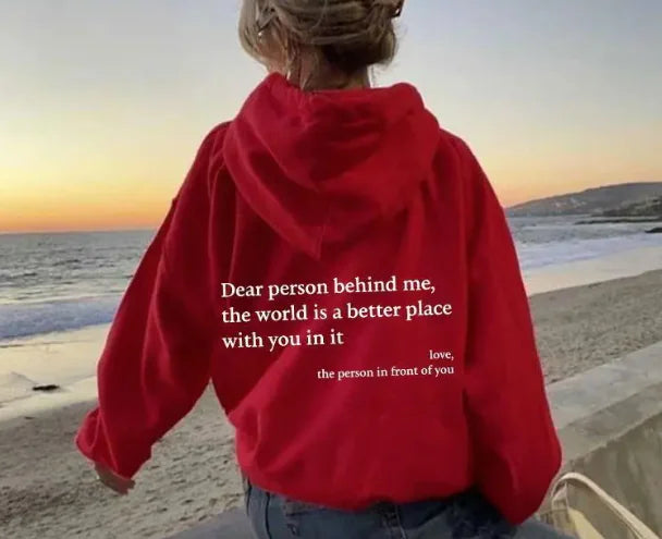 Dames geborstelde hoody met effen letters