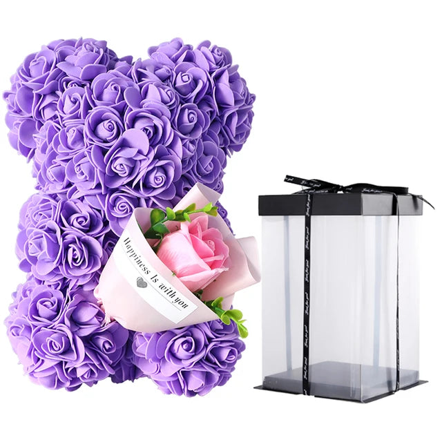 1/2pc 25cm Teddy Rose Bear with Bouquet