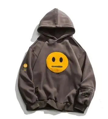 Smile Face Patchwork Capuchon Sweatshirts