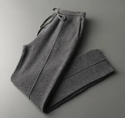 Zuiver wollen gebreide broek voor heren