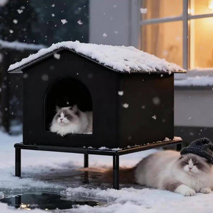 PETFEET Large Outdoor/Indoor Dog House & Cat Shelter - Heavy-Duty Oxford Fabric Pet Enclosure with Sturdy, Easy Assembly Winter Warm Tent-like Roof - Spacious Multi-Animal House for Puppies, Cats, Rabbits - All-Weather Protec