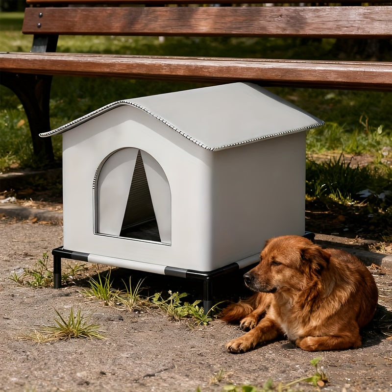 PETFEET Large Outdoor/Indoor Dog House & Cat Shelter - Heavy-Duty Oxford Fabric Pet Enclosure with Sturdy, Easy Assembly Winter Warm Tent-like Roof - Spacious Multi-Animal House for Puppies, Cats, Rabbits - All-Weather Protec