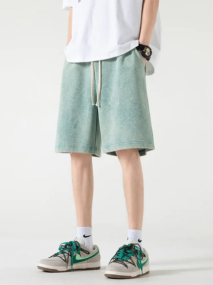 Zomerse katoenen sweatshorts met distressed look