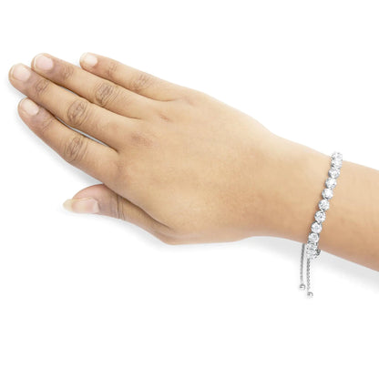 14K witgouden 6,00 Cttw diamanten 4”-10” verstelbare Bolo tennisarmband (IJ-kleur, I1-I2 helderheid)