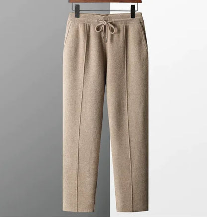 Zuiver wollen gebreide broek voor heren
