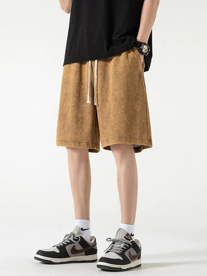 Zomerse katoenen sweatshorts met distressed look