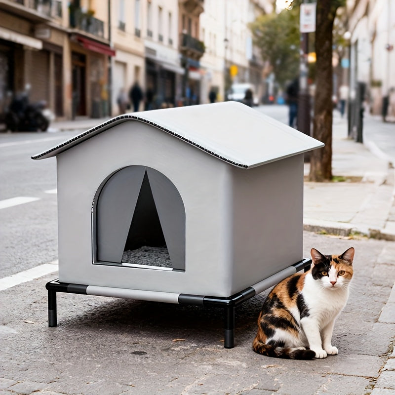 PETFEET Large Outdoor/Indoor Dog House & Cat Shelter - Heavy-Duty Oxford Fabric Pet Enclosure with Sturdy, Easy Assembly Winter Warm Tent-like Roof - Spacious Multi-Animal House for Puppies, Cats, Rabbits - All-Weather Protec