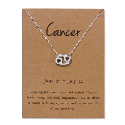 Gold Zodiac Pendant Necklace For Women