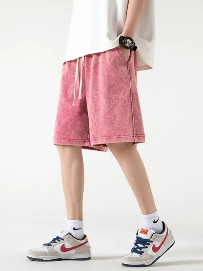 Zomerse katoenen sweatshorts met distressed look