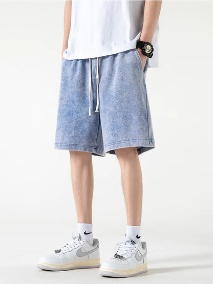 Zomerse katoenen sweatshorts met distressed look