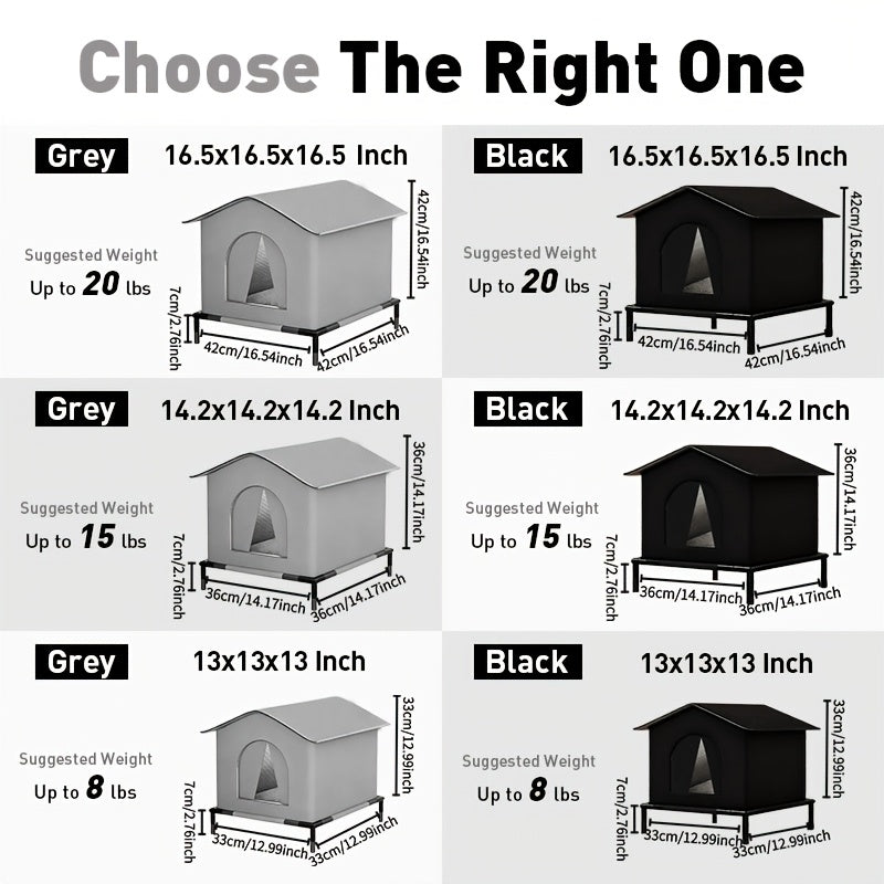 PETFEET Large Outdoor/Indoor Dog House & Cat Shelter - Heavy-Duty Oxford Fabric Pet Enclosure with Sturdy, Easy Assembly Winter Warm Tent-like Roof - Spacious Multi-Animal House for Puppies, Cats, Rabbits - All-Weather Protec