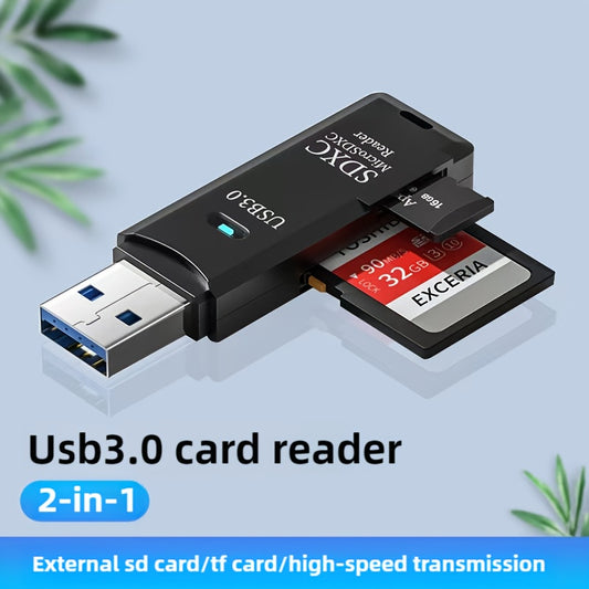 USB Micro SD Card Reader, a 2-In-1 SD Card Reader to USB Adapter, Compatible with SDXC, SDHC, MMC, RS-MMC, Micro SDXC, for Micro SD, Micro SDHC, And UHS-I Cards, Wansurs Storage Card Reader, Micro SD to USB Adapter for PC
