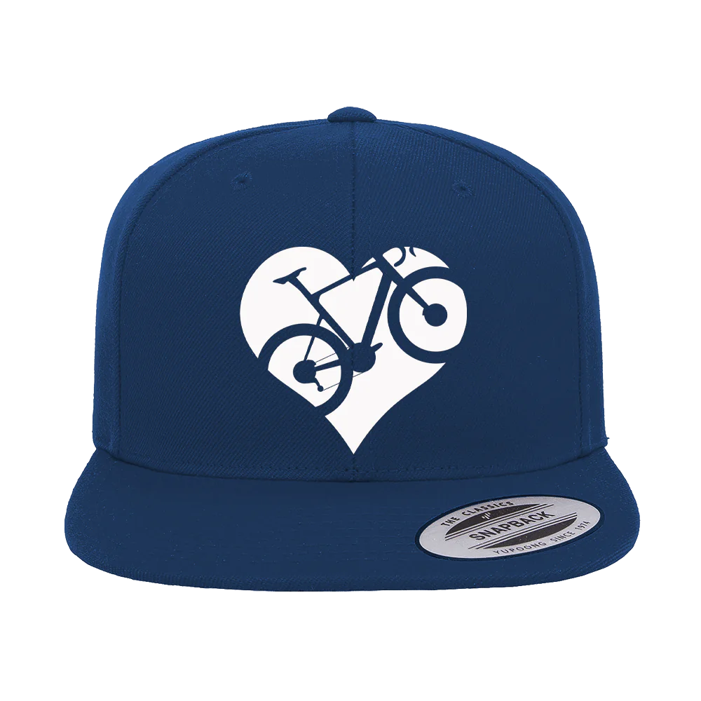 Hart Fiets Geborduurde Platte Klep Cap