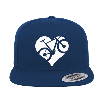 Hart Fiets Geborduurde Platte Klep Cap
