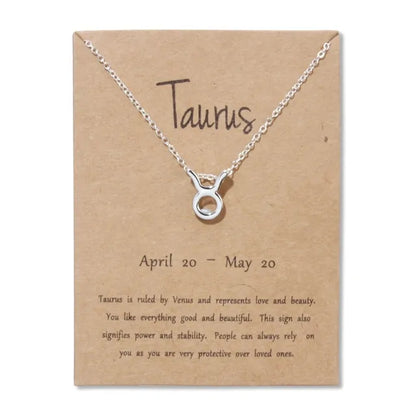 Gold Zodiac Pendant Necklace For Women