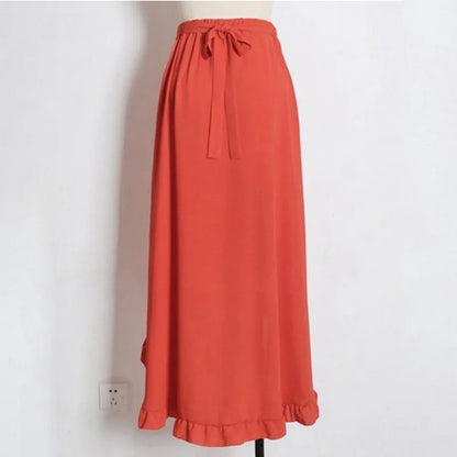 Women's Lace Up Ankle Split  Maxi Skirt
