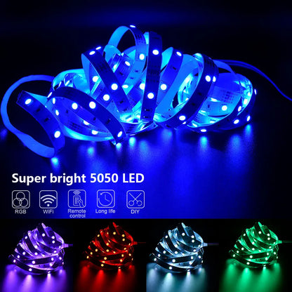 LED-stripverlichting RGB 5050, 5V 1M-30M, 16 miljoen kleuren 