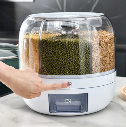 Keukenopslagcontainer van kunststof van voedingskwaliteit voor granen en rijst