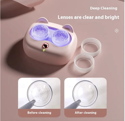Women's Portable 3-Speed Ultrasonic Glasses Cleaner Case – Invisible & Multifunctional