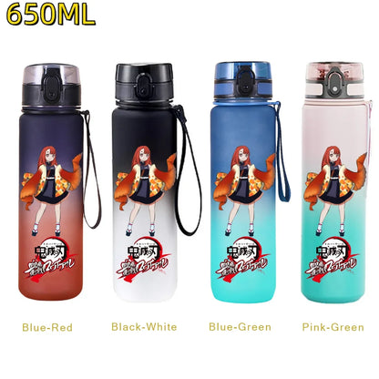 650ML Demon Slayer Kamado Tanjirou Water Bottle Kamado Nezuko Kochou Shinobu Fitness Drink Bottle Kettle Travel Office Jugs