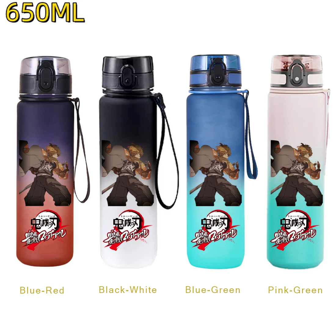 650ML Demon Slayer Kamado Tanjirou Water Bottle Kamado Nezuko Kochou Shinobu Fitness Drink Bottle Kettle Travel Office Jugs